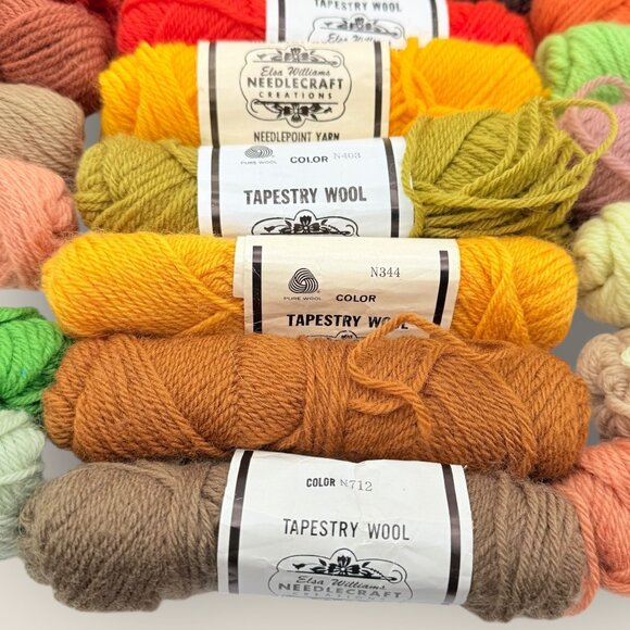 Lot of 40 Elsa Williams Needlecraft Tapestry Wool Yarn Assorted Colors - Picture 8 of 14